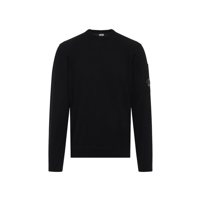 Company Sea Island Crew Neck Lens Knit Pullover Black