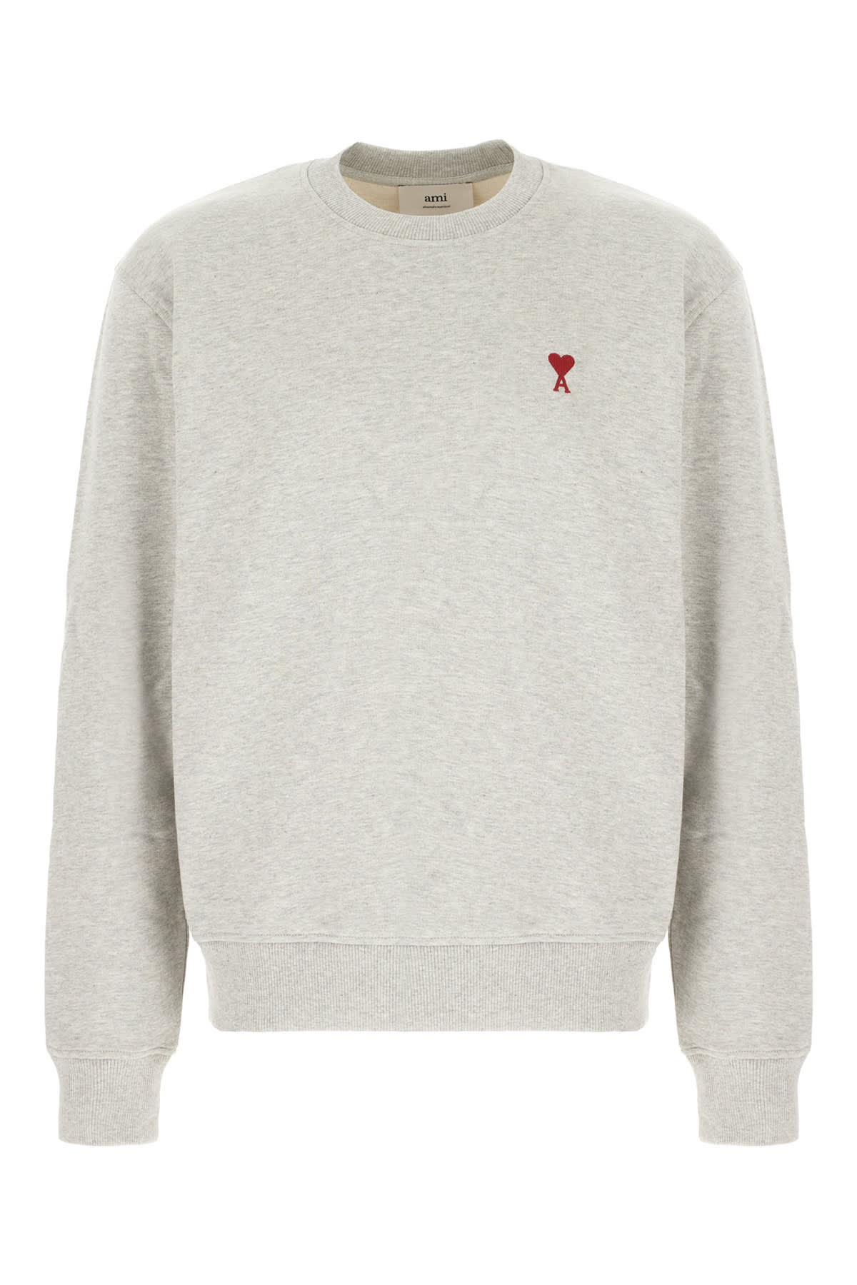 Ami Alexandre Mattiussi Melange Grey Cotton Sweatshirt