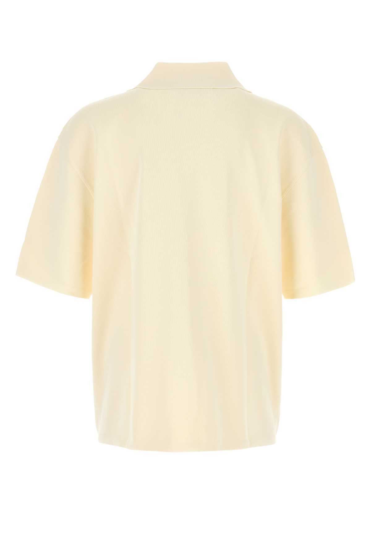 Ami Alexandre Mattiussi Cream Viscose Blend Oversize Polo Shirt - Whitecream - Image 2 of 2