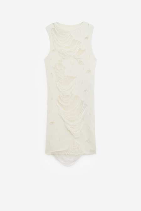 MM6 Maison Margiela Logo Print Chemisier Dress - White
