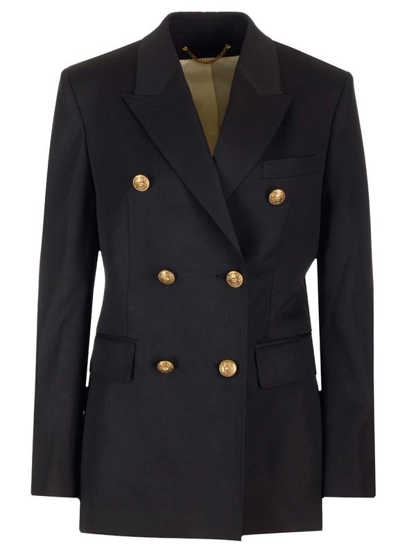 アウターその他 GOLDEN  Woman Blazer Black GWP00829P00152190100 Women's black double-breasted blazer