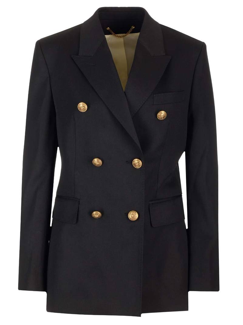 【関税込み】Golden  Double-breasted blazer Double-Breasted White Blazer with Gold Buttons – ENLACE FASHION