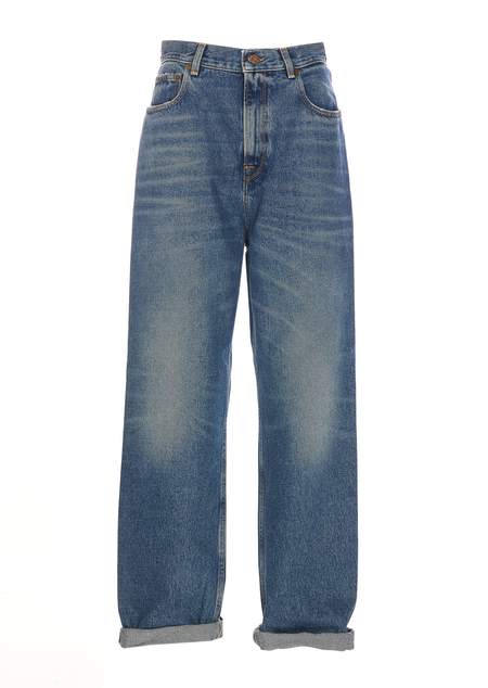 デニム・ジーパン GOLDEN GOOSE DELUXE BRAND KIM STRAIGHT-FIT JEANS IN DENIM Women's jeans with medium wash