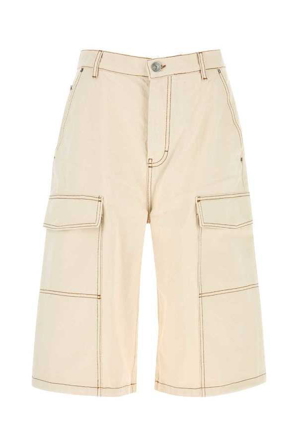 Ami Alexandre Mattiussi Sand Denim Bermuda Shorts - Whitecream