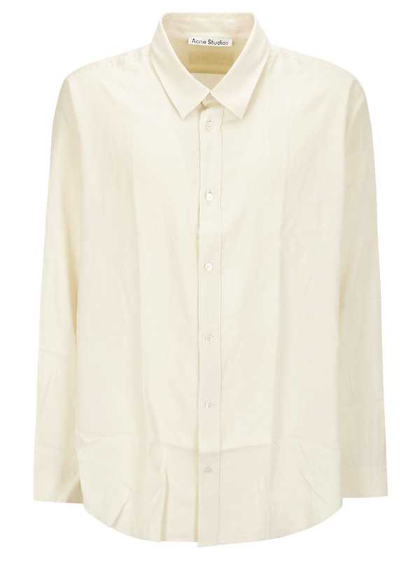 Acne Studios Round Hem Plain Shirt - Off White