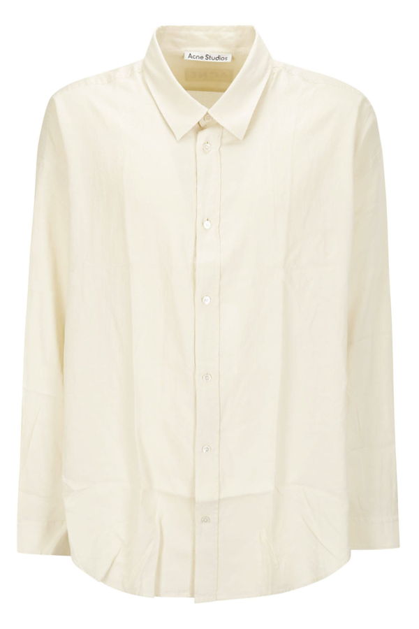 Acne Studios Round Hem Plain Shirt - Off White