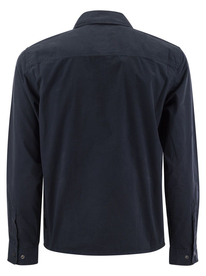 Tシャツ・カットソー WOOLRICH Garment-dyed shirt jacket in pure cotton Woolrich Garment-dyed Shirt Jacket In Pure Cotton - Blue