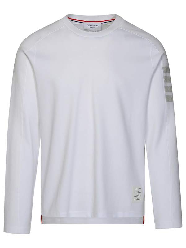 【送料&関税込】Thom Browne White Cotton Sweater Thom Browne Cotton Sweater - White | Garmentory