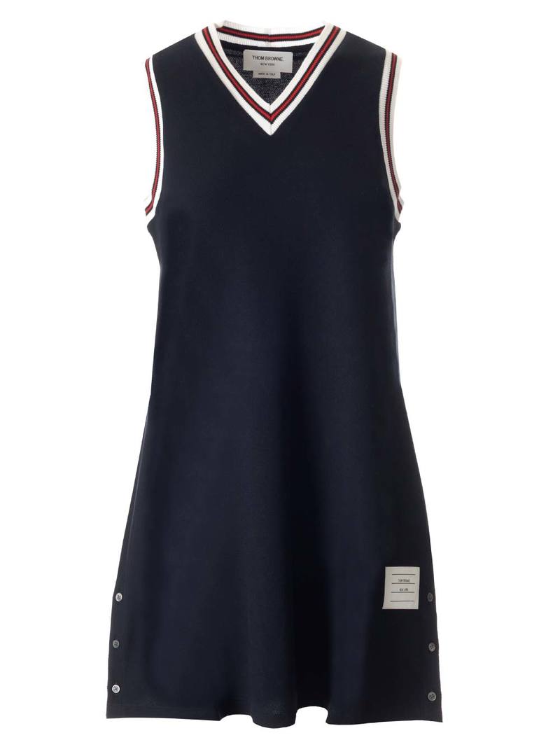 ワンピース Thom Browne cotton pique tennis dress Thom Browne Cotton Pique Tennis Dress - Navy | Garmentory
