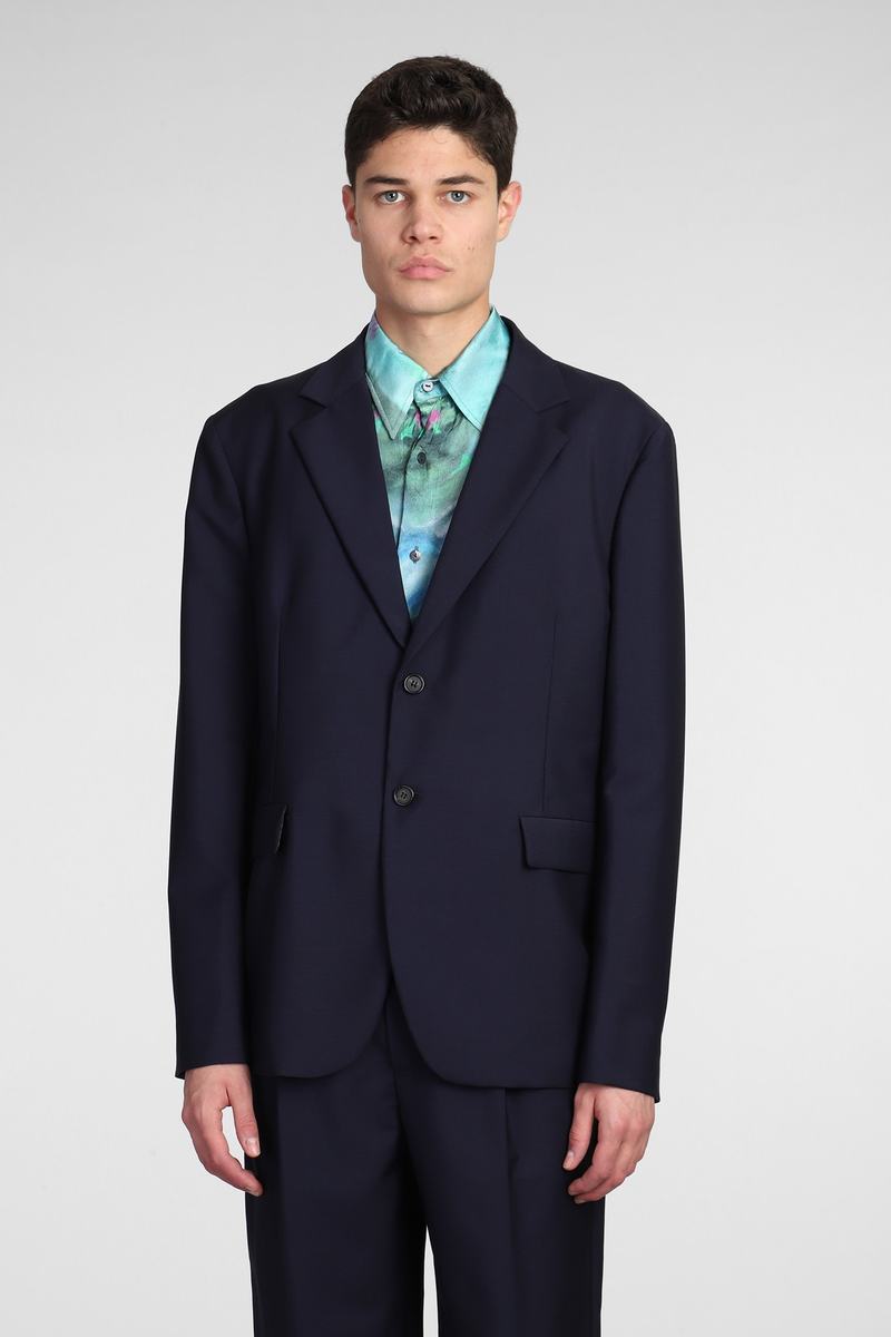 【関税&送料込】Acne Studios Blue Single-Breasted Jacket In Single-breasted blazer in blue - Acne Studios | Mytheresa
