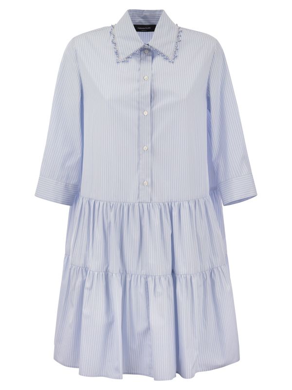 ワンピース FABIANA FILIPPI Organic cotton chemise dress Fabiana Filippi Organic Cotton Chemise Dress - Light Blue