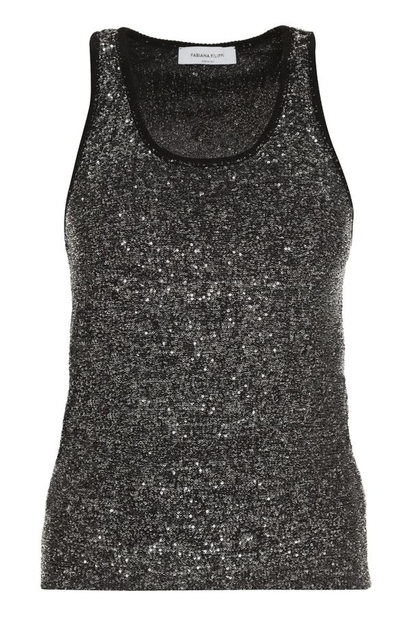 Fabiana Filippi Sequin Tank Top - Black