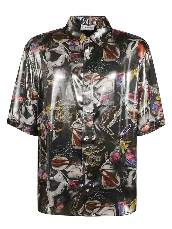 Acne Studios Glossy Printed Shirt - Black Print