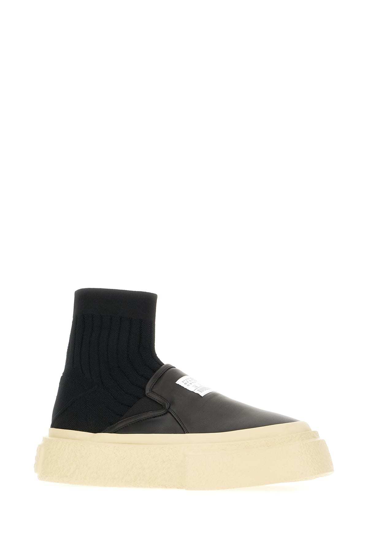 スニーカー MM6 MAISON MARGIELA Black Leather Sneakers MM6 MAISON MARGIELA Court Black Leather Sneakers New And