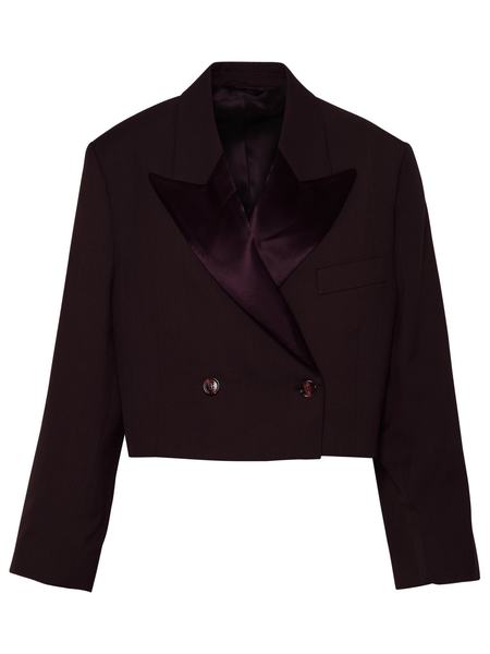 【送料&関税込】Acne Studios Burgundy Wool Blend Blazer Shop Acne Studios Belted Wool And Mohair-blend Blazer In