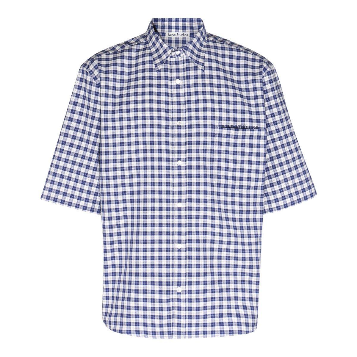 Acne Studios Checkered Buttoned Shirt - Blue - Image 1 of 2
