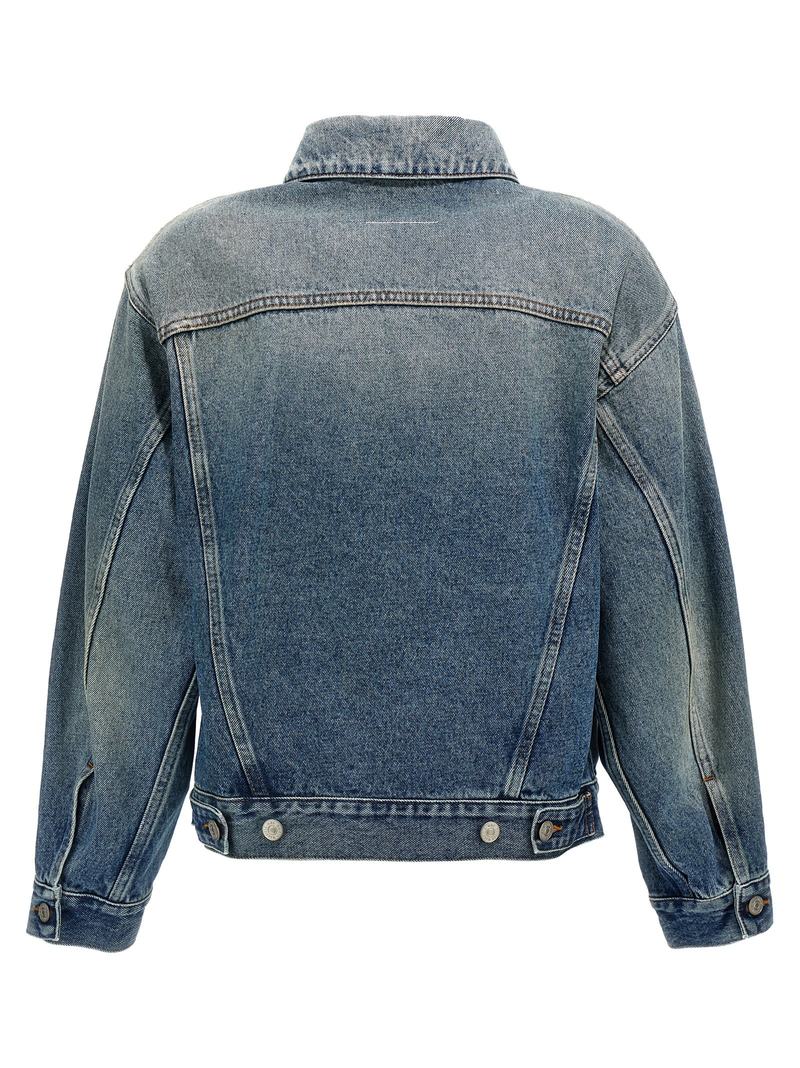 【関税込み】mm6 maison margiela CUT-OUT DENIM JACKET MM6 Maison Margiela Cut-Out Denim Jacket - Blue | Garmentory