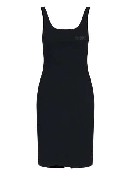 MM6 Maison Margiela Destroyed Knit Mini Dress - Black