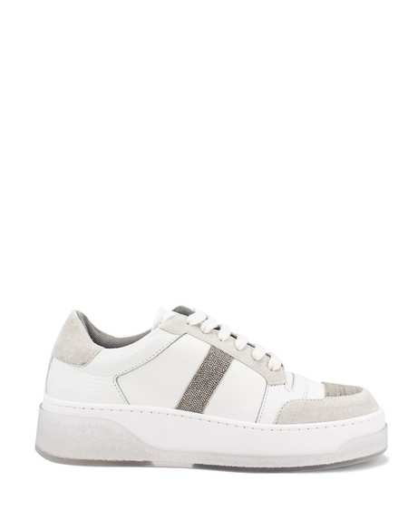 スニーカー FABIANA FILIPPI Leather trainers with diamond thread Fabiana Filippi Leather Trainers With Diamond Thread In