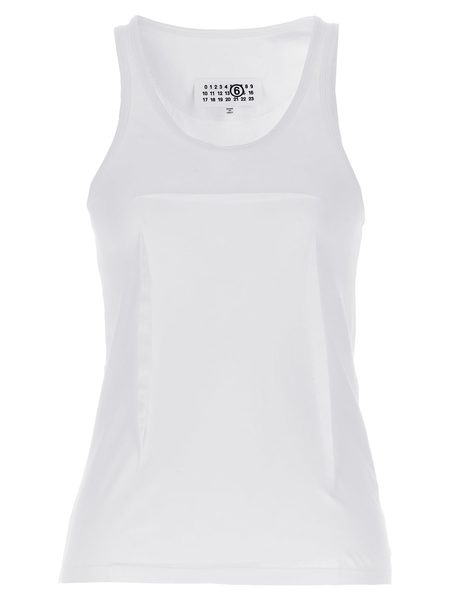 Mm6 Maison Margiela Numbers-motif Tank Top - Black | Garmentory