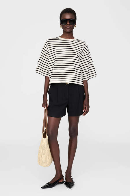 Anine Bing Kam Short Framed Monogram Short | Garmentory