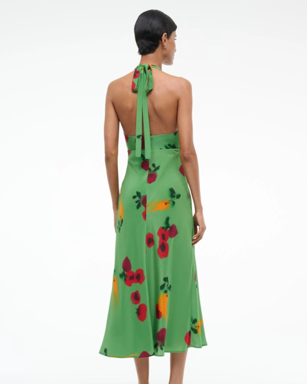 Staud Lucca Silk Dress - Farmers Market Leaf | Garmentory