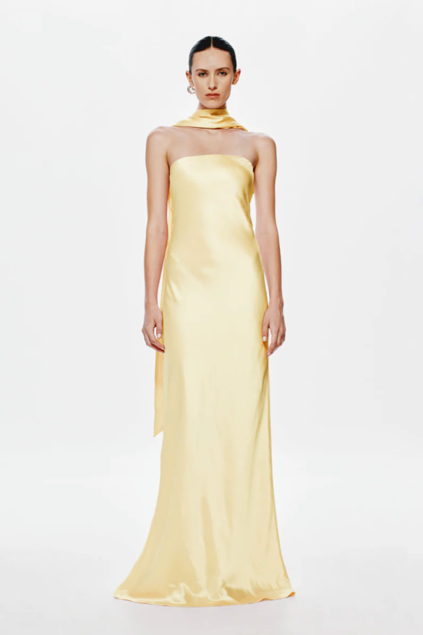 lilia sash neck maxi dress Misha Collection Lilia Sash Neck Maxi Dress - Ivory