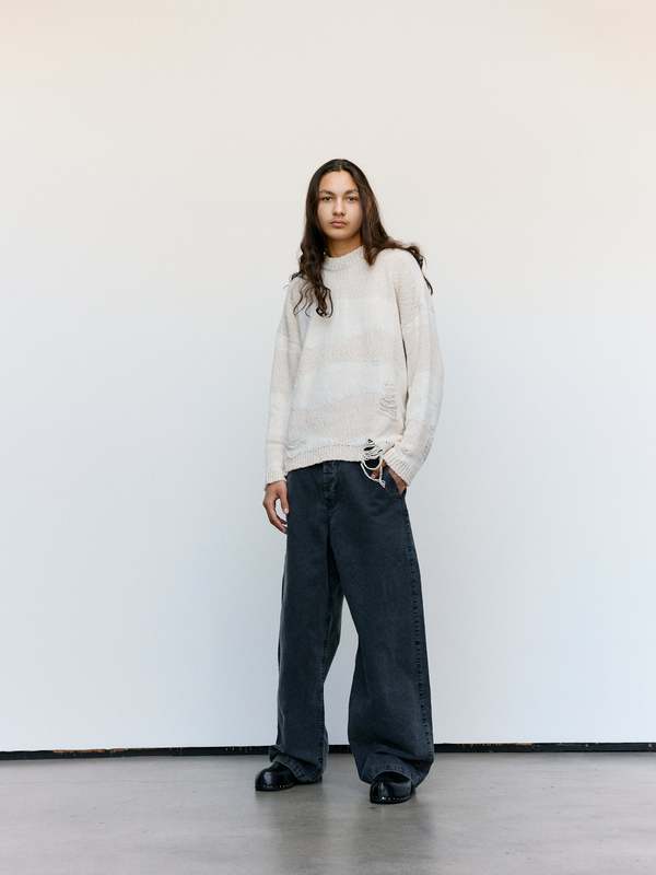 Our Legacy Popover Roundneck - White Destructive Wave Our Legacy Popover Roundneck - White Destructive Wave