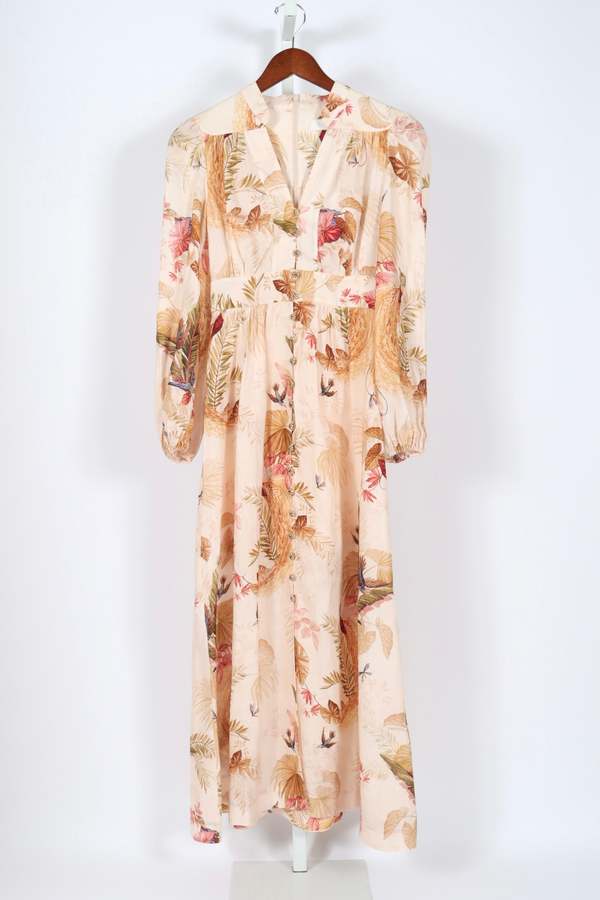ワンピース ZIMMERMANN ASCENSION PRINTED MIDI DRESS ZIMMERMANN Ascension printed linen midi dress | NET-A-PORTER