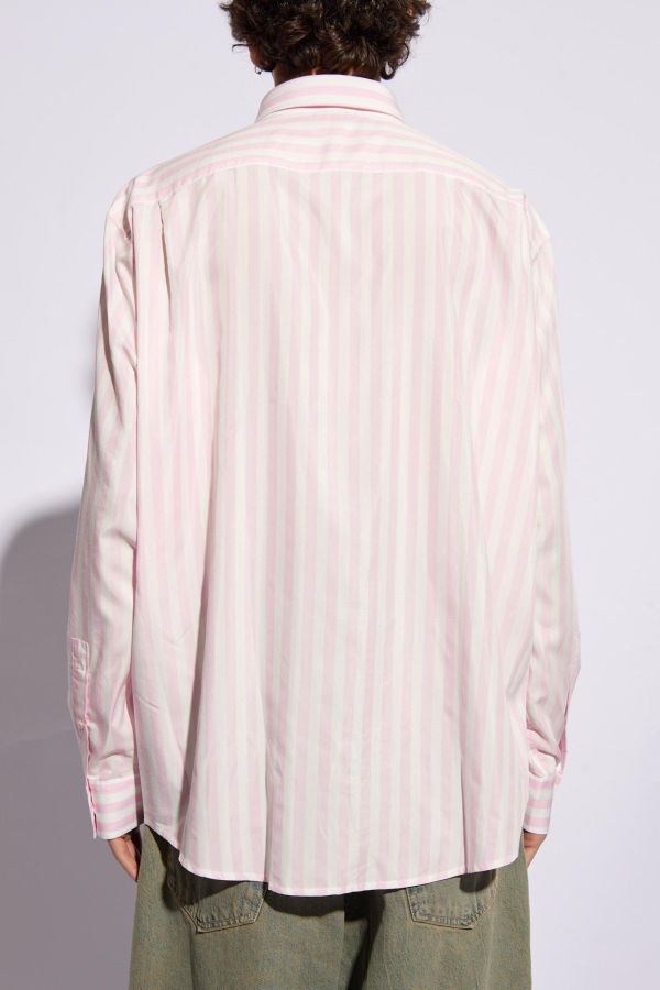 Acne Studios Stripe Button-Up Shirt - Pink