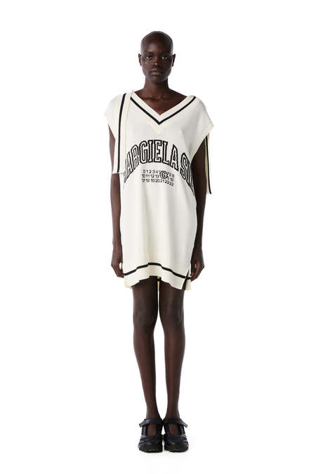 ワンピース MM6 Maison Margiela Off-shoulder hooded dress MM6 Maison Margiela Off-Shoulder Hooded Dress - Black
