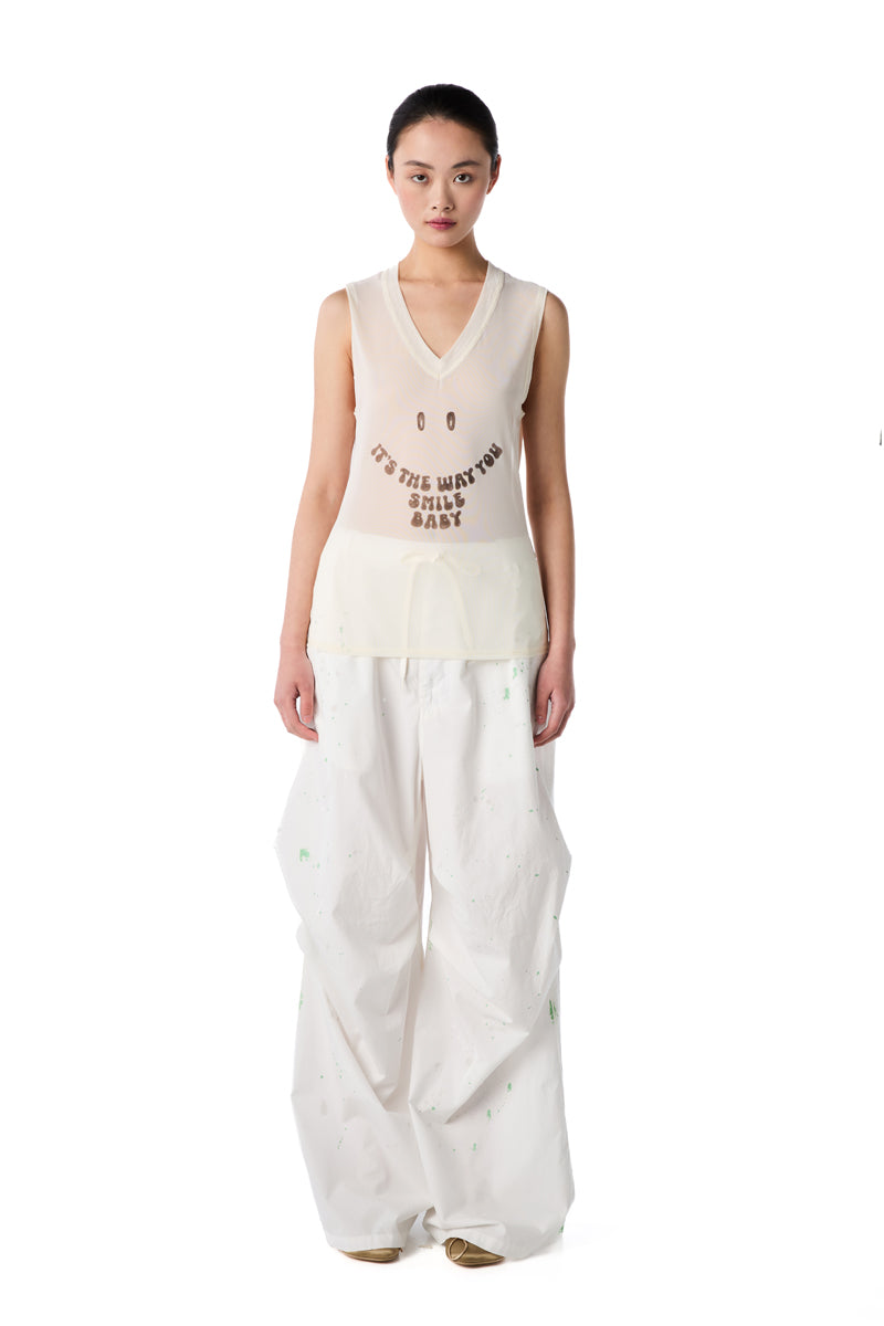 パンツ MM6 MAISON MARGIELA Woman Pants White S62KB0224M354370 02F MM6 Maison Margiela Wax Paint Pants White