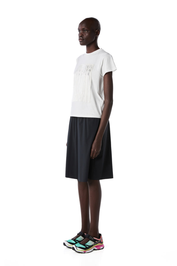MM6 Maison Margiela Fringe Round Neck T-Shirt