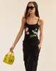 Cynthia Rowley Wildflower Embroidered Shell Top - Black - Thumbnail 3