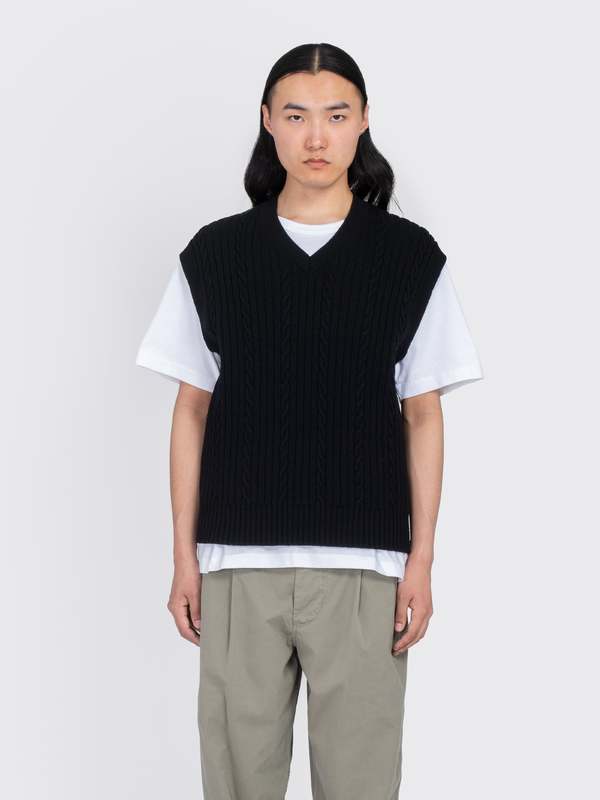 Margaret Howell Cable Slipover - Black