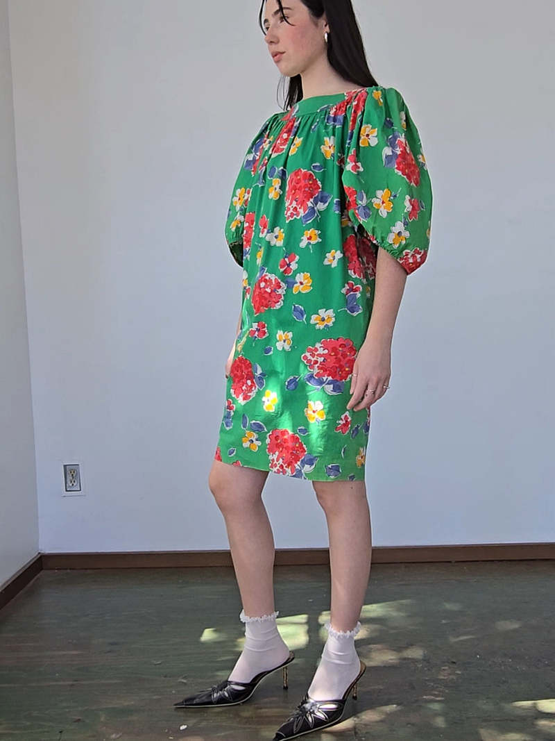 Yves Saint Laurent Green Flower Dress