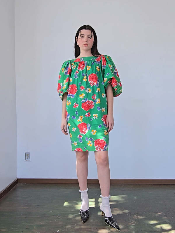 Yves Saint Laurent Green Flower Dress