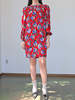 Yves Saint Laurent Pure Silk Red Floral Dress - Thumbnail 2