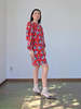 Yves Saint Laurent Pure Silk Red Floral Dress - Thumbnail 5