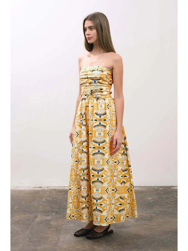 knee length dresses for ladies Petal and Pup Women's Kimbra Strapless Midi Dress