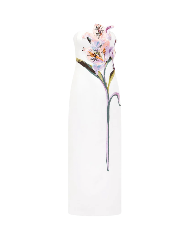 Leo Lin Rayna Applique Floral Maxi Dress - Lily Print In