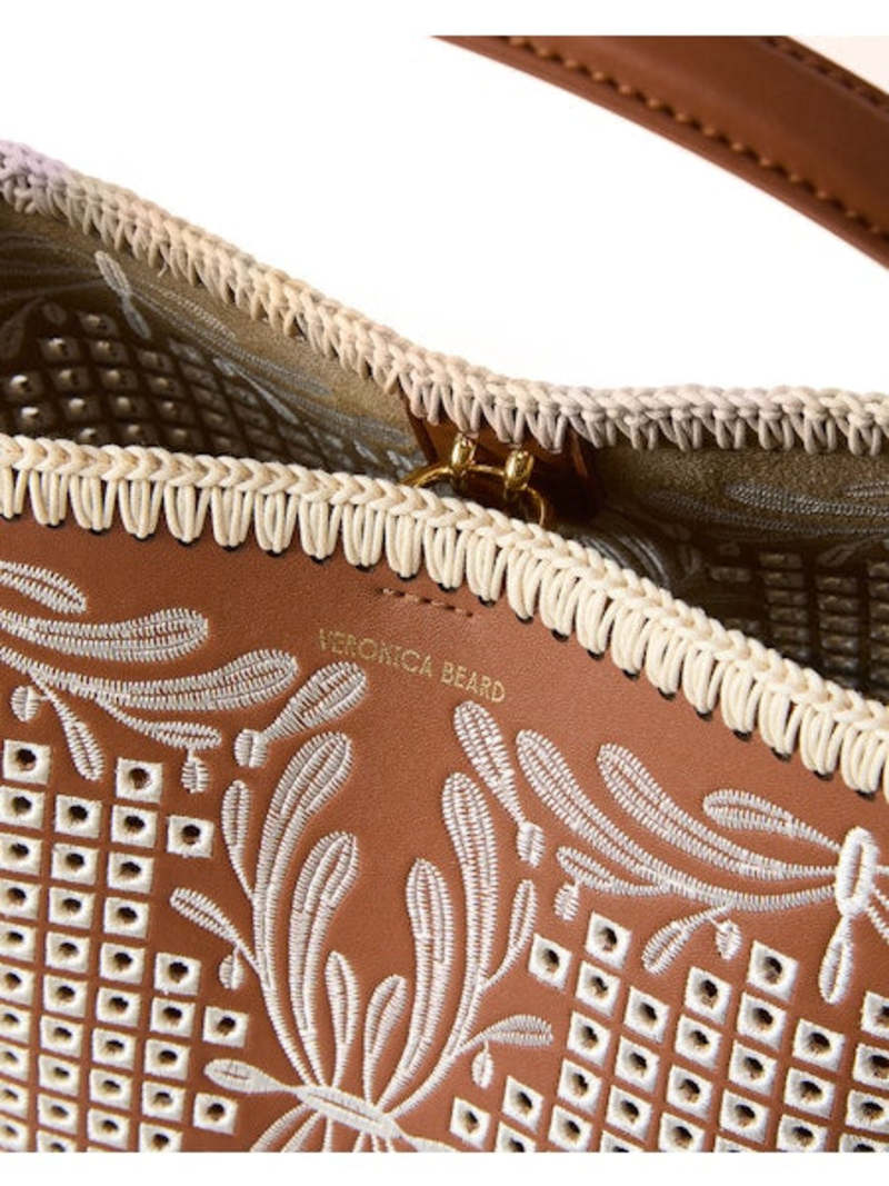 Veronica Beard Small Eyelet Feedbag Bucket Bag - Natural/Hazelwood