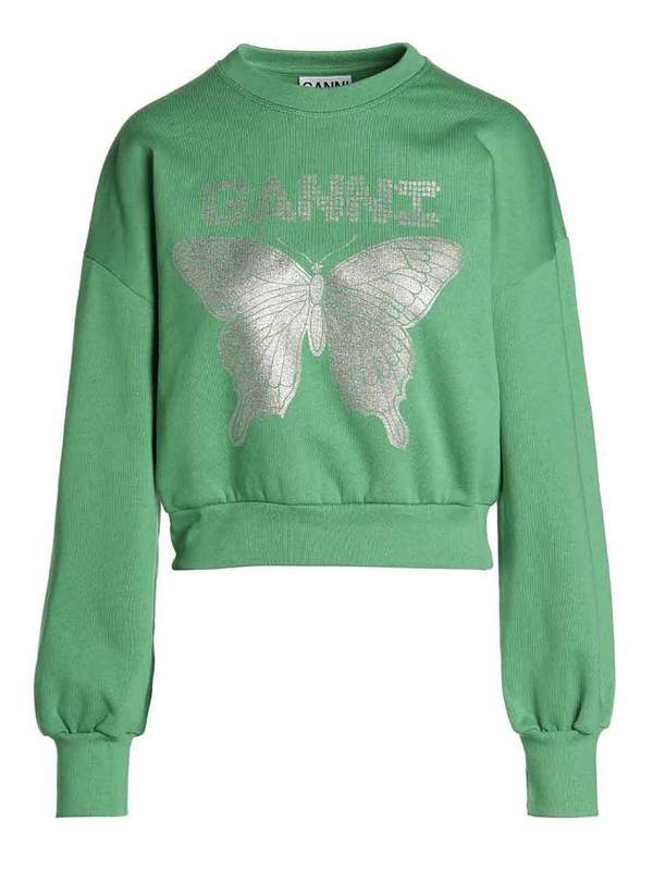 Ganni Smiley Sweatshirt Kelly Green Garmentory