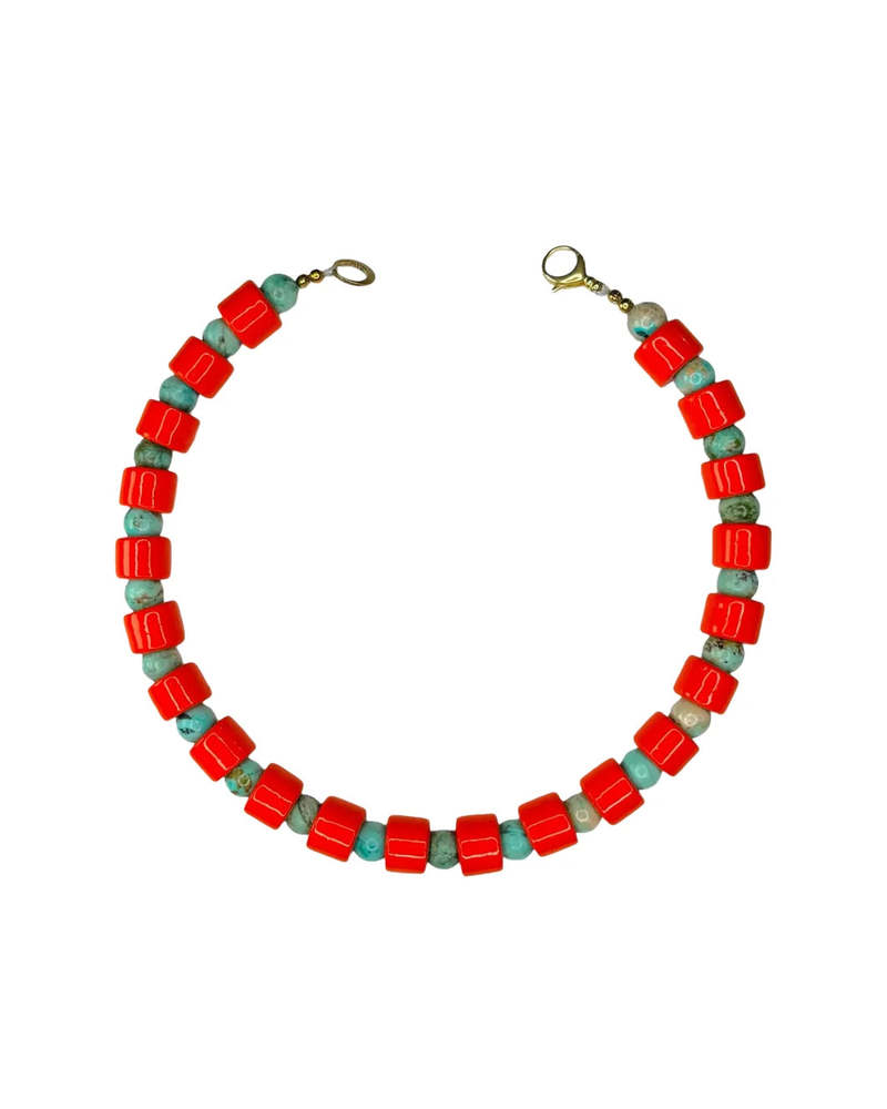 Her New Tribe Lobster and Turq Sundry Necklace