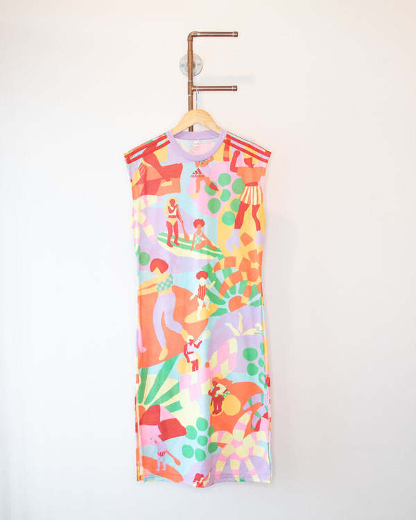 Adidas x Farm Rio Graphic Tank Dress - Pink/Orange | Garmentory