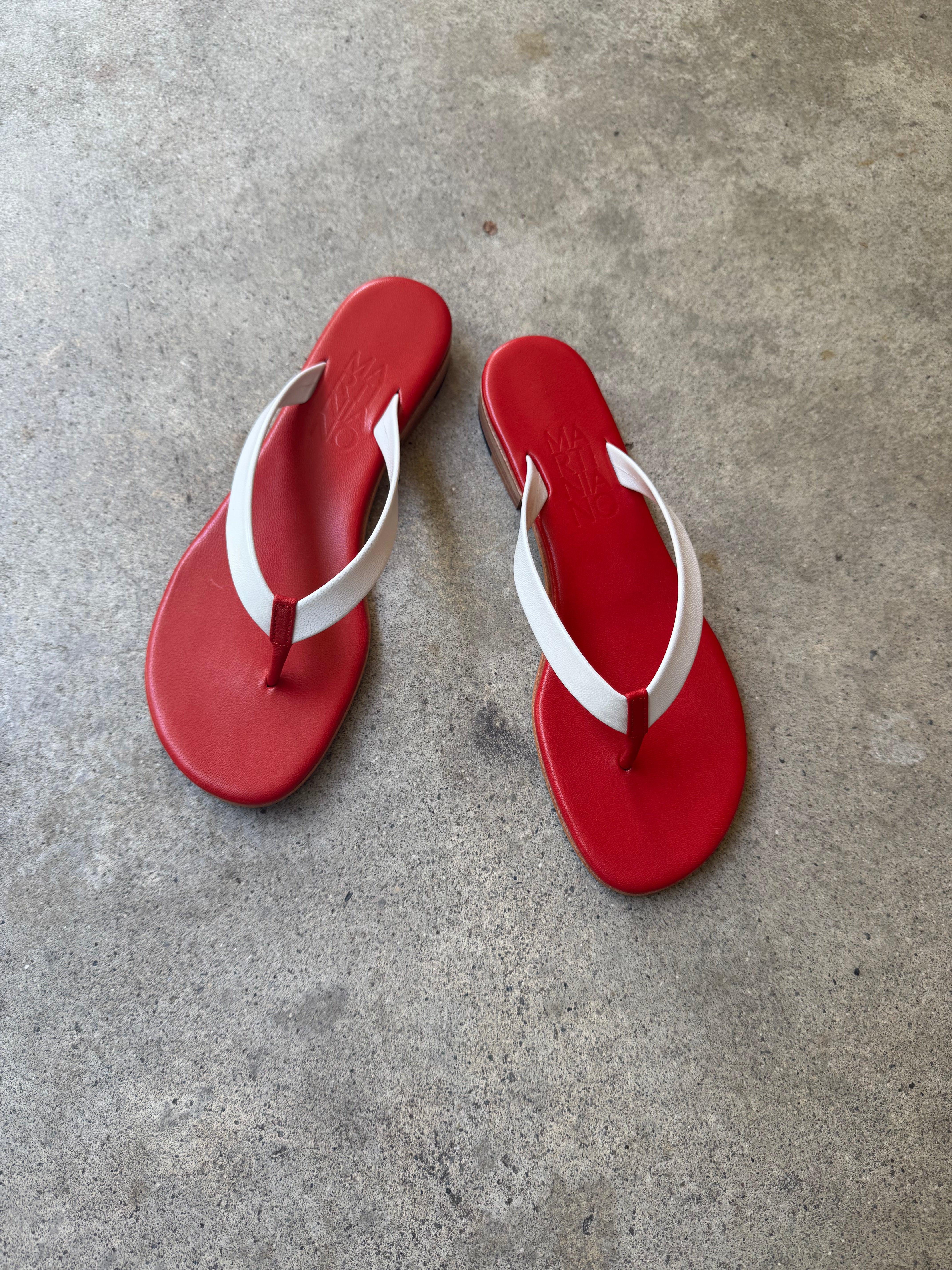 Martiniano Flip Flop - White/Red | Garmentory