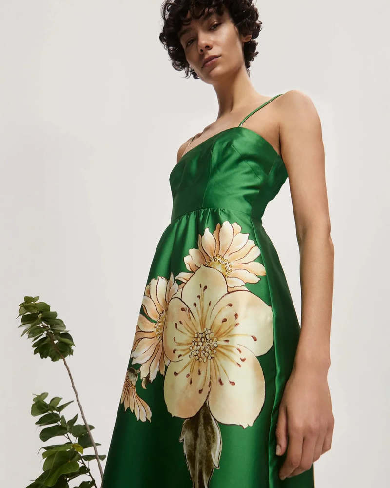 ALEMAIS Sage Midi Dress - Green | Garmentory