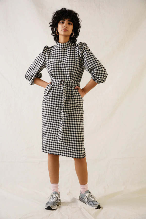 Eve Gravel Franklin Dress - Black/Steel 