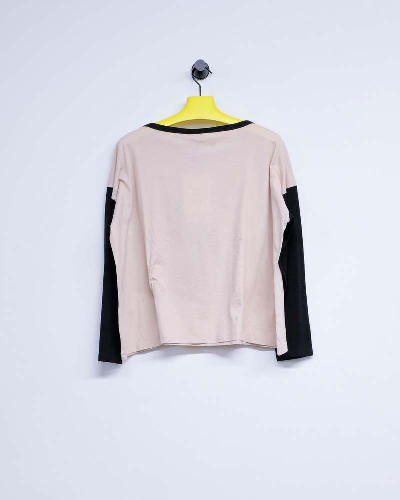 SECOND/LAYER Shrine B-Ball Tee - Beige/Black | Garmentory