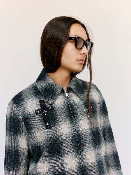 ジャケット・アウター SECOND/LAYER GENERALE SHIRT/JACKET SECOND/LAYER Generale Shirt/Jacket - Brown Pinstripe